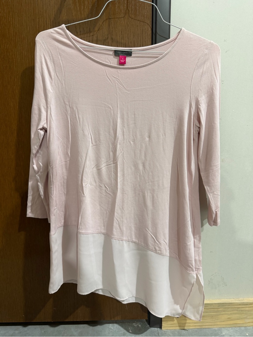 Vanity Fair Blush Pink Tunic with White Layered Hem
